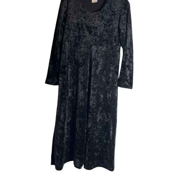 Teddi Black crushed Velvet Long Sleeve Sheath maxi Dress. Size SP. shoulder pads - Picture 4 of 11